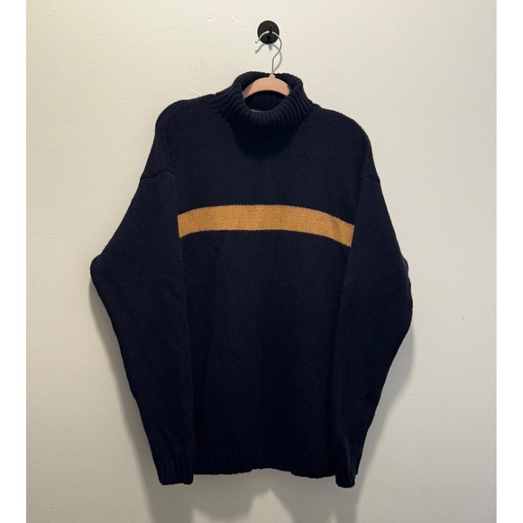 Timberland Other - Vintage Timberland Mens Navy‎ Blue Lambswool Blend Striped Turtleneck Sweater M